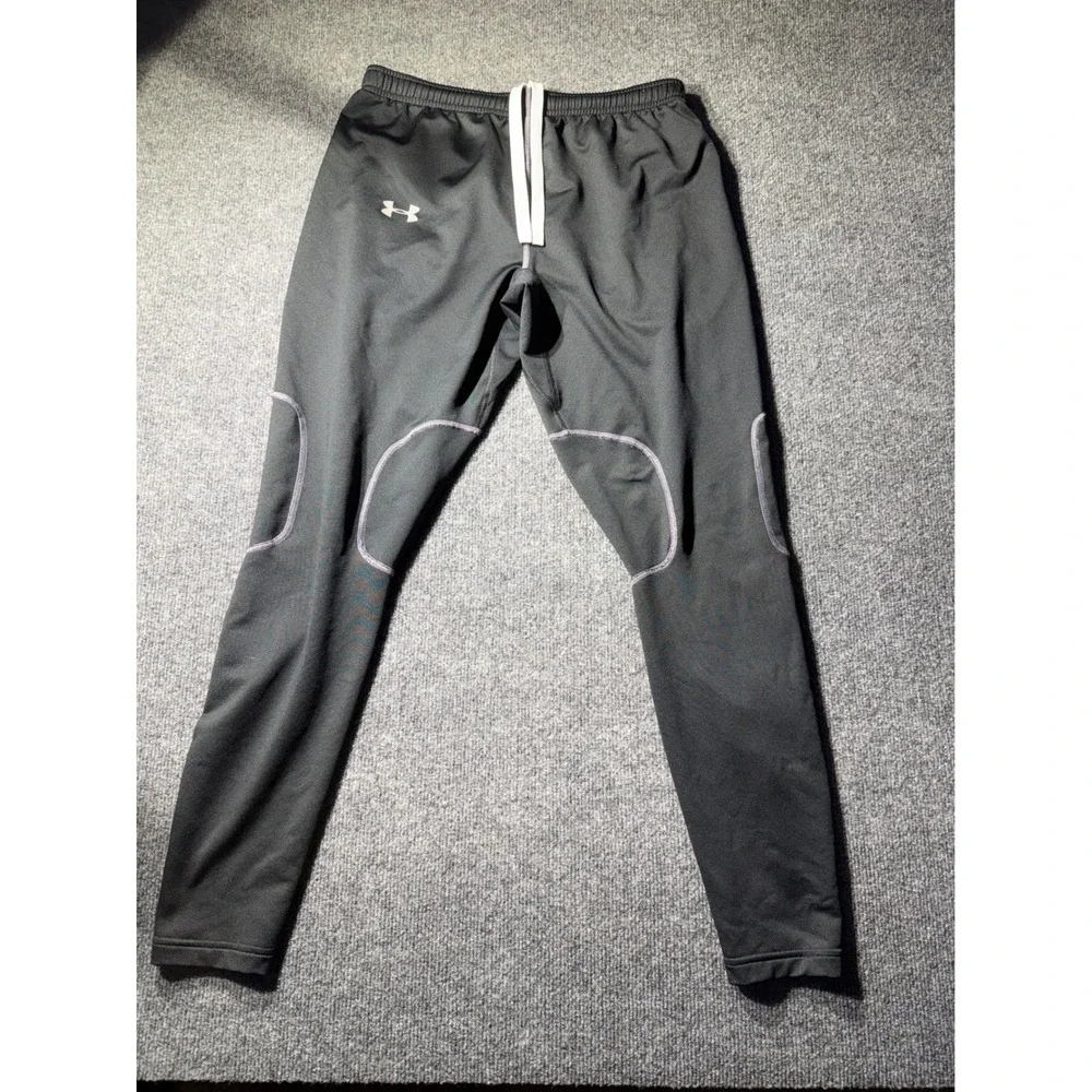 Under Armour Mens Jogger Pants Black Gray Contrast Stitch Training Large LG